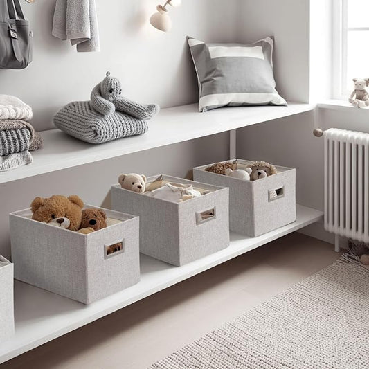 DECOMOMO Storage Bins for Shelves Robust Fabric Closet Bins for Shelves Toy - Image 2
