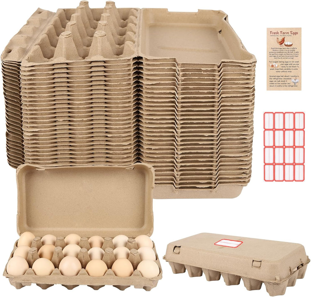 Egg Cartons 18 Count, 30 Pack 3x6 Grids Egg Cartons for Fresh Eggs, Sturdy Ca...