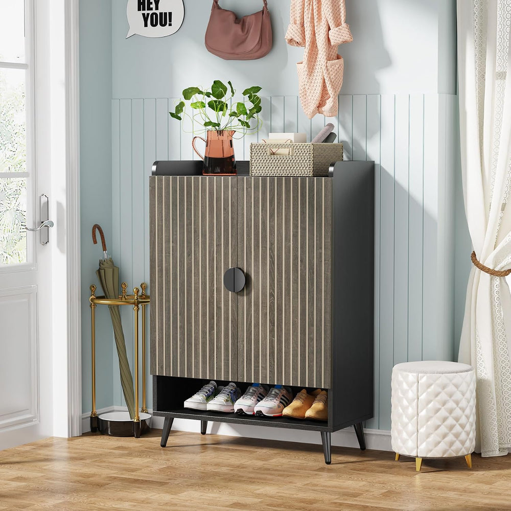Tribesigns Shoe Cabinet with Doors, 7-Tier Shoe Storage Cabinet with Adjustab...