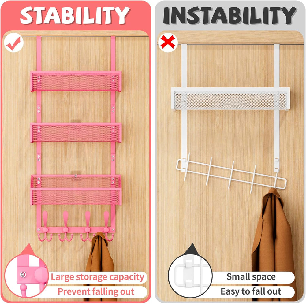 Over The Door Hooks Organizer, Coat Rack Over The Door Storage Hanger Towel R...
