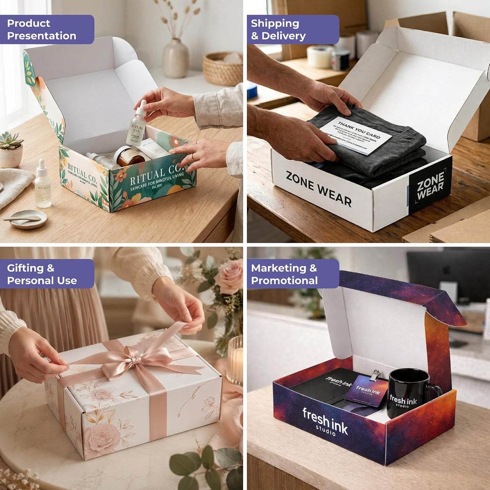 Personalized Mailer Box, Add Logo or Text, 12" x 10" x 4", 24 ...