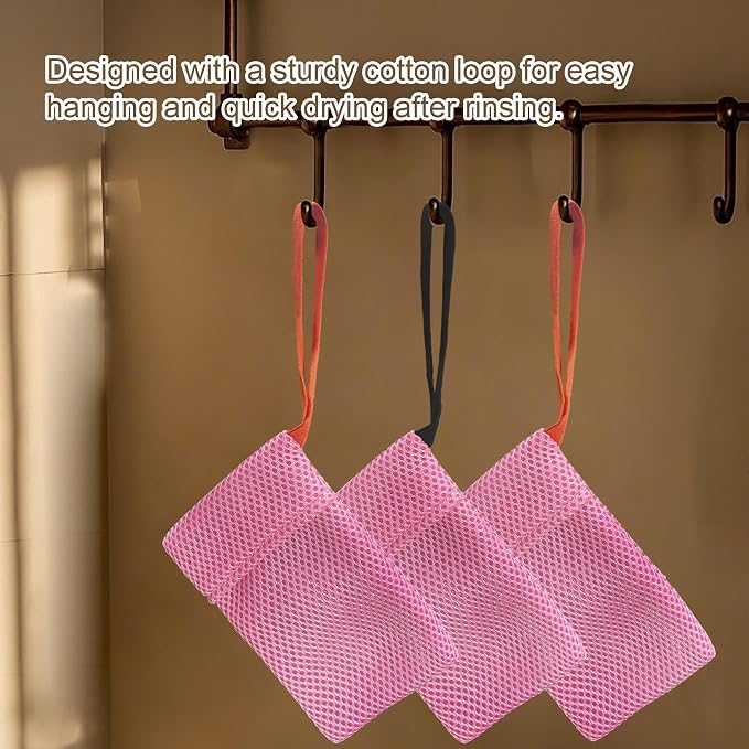 2 Pack Soap Bag Gentle Roughness, Bar Soap Pouch Saver Pocket, Body Scrubber - Image 7