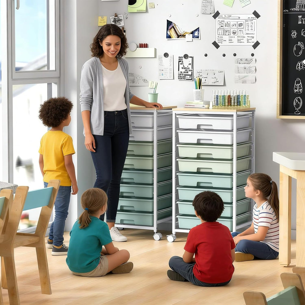 SYKIARIOL Rolling Cart with Drawers,Craft Organizers and Storage, Green