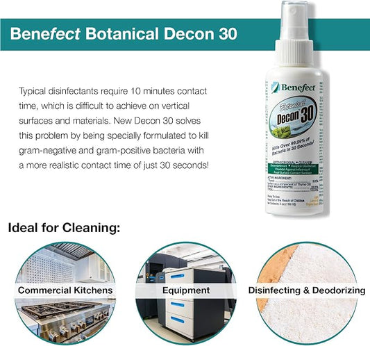 Benefect Botanical Decon 30 Disinfectant Cleaner, 4 oz. Spray Bottle, Light - Image 2