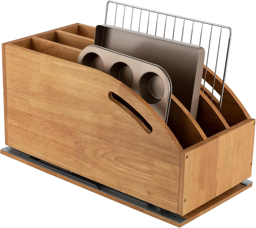 DINDON Pull Out Cabinet Organizer for Pans, Pot lid, Cookie Sheet, Cutting Bo...