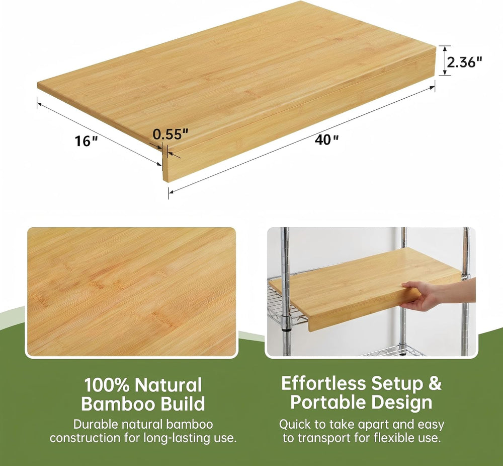 Wire Shelf Covers, Bamboo Wire Rack Covers (4PCS, 40" W x 16" D) Na...