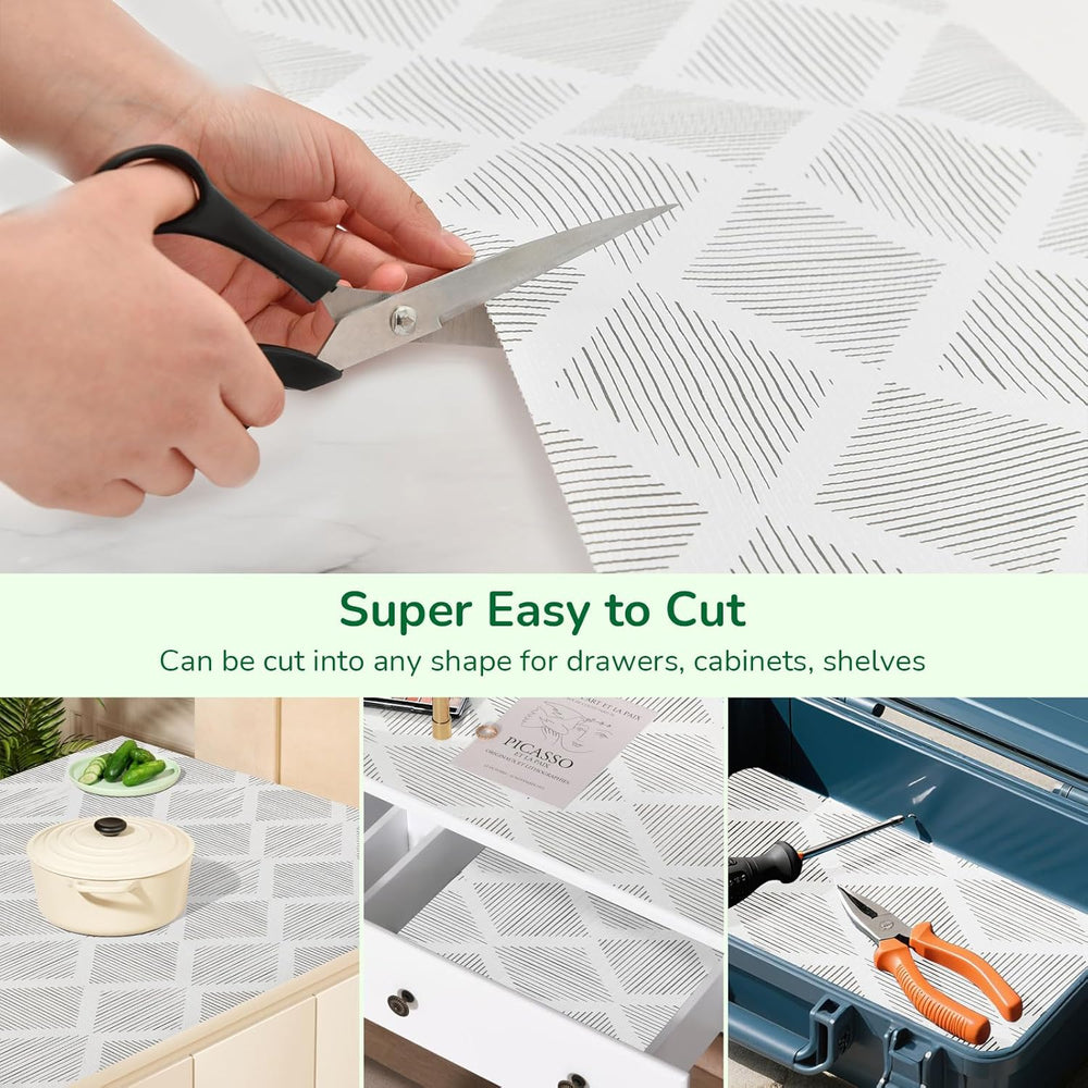 Gray Shelf Drawer Liners for Kitchen Cabinets Non-Adhesive 17.5" x20FT