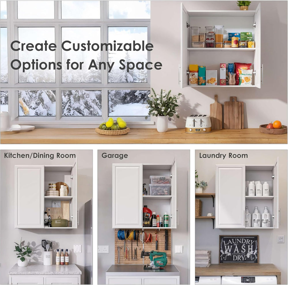 NEWOWNDS 30’’W Kitchen Cabinets Wall Mounted, Wall Cabinet Storage with Adjus...