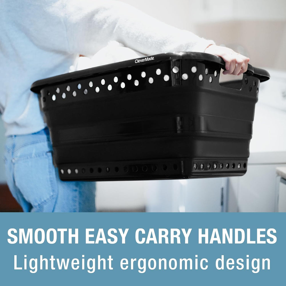 CleverMade Collapsible Laundry Basket, 39L Capacity, Foldable to 3.15 Inches,...