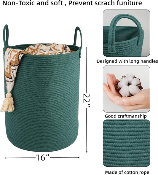 Cotton Rope Laundry Basket Hamper - Image 2