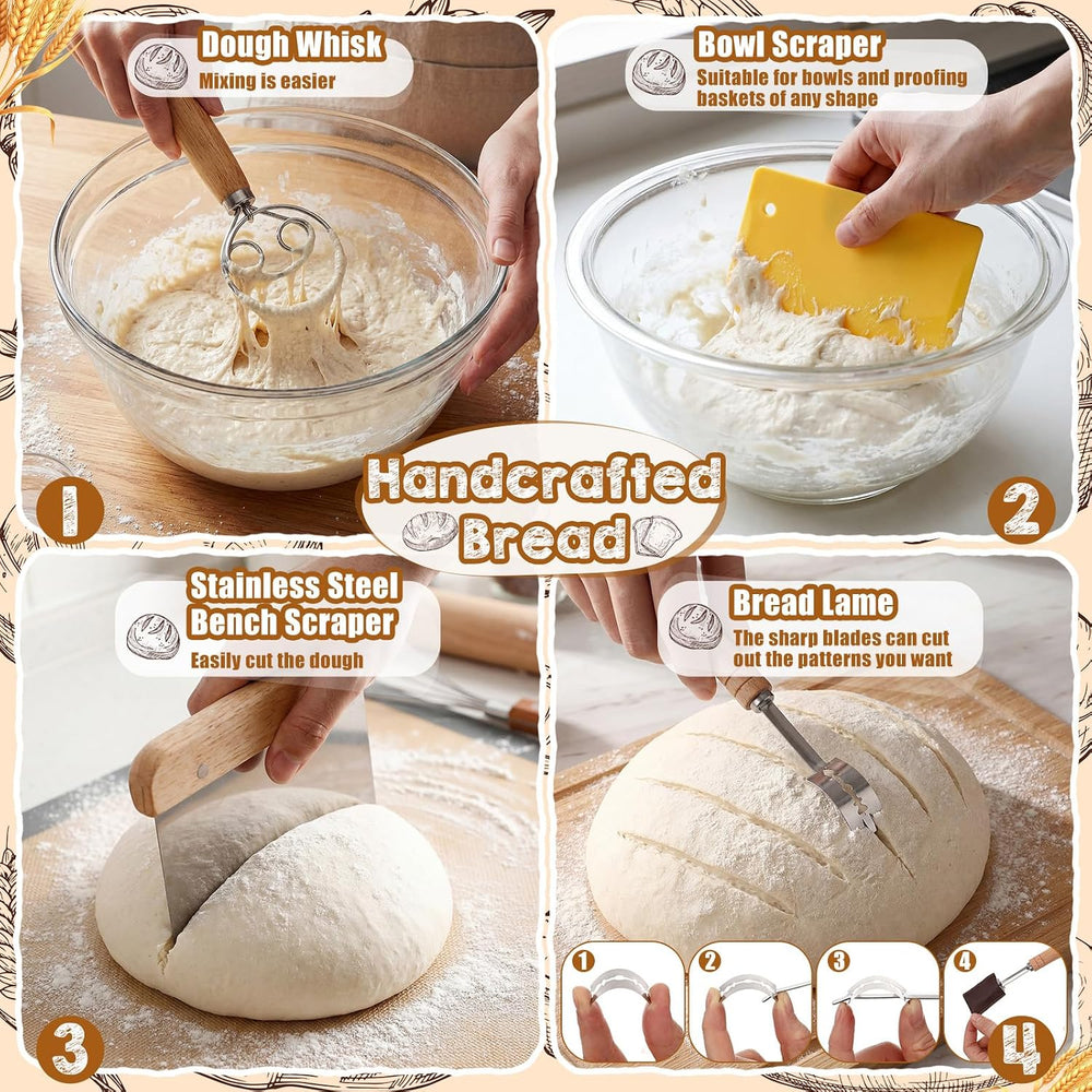 Nitial Sourdough Bread Baking Kit with Proofing Baskets