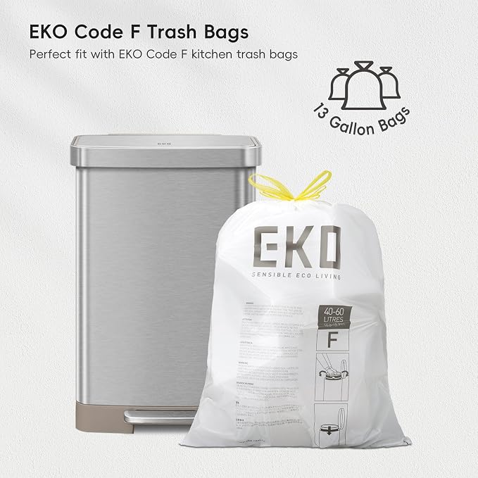 EKO Hudson Matte Stainless 50 Liter/13.2 Gallon Step Trash Can - Image 9