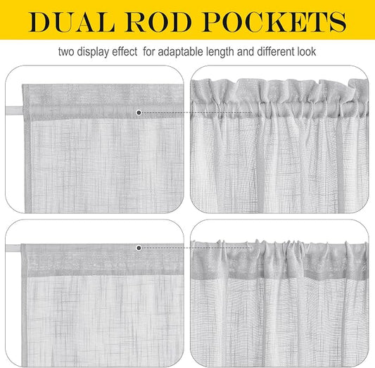 NICETOWN Side Door Curtains for Small Window, Rod Pocket French Window Curtains - Image 2