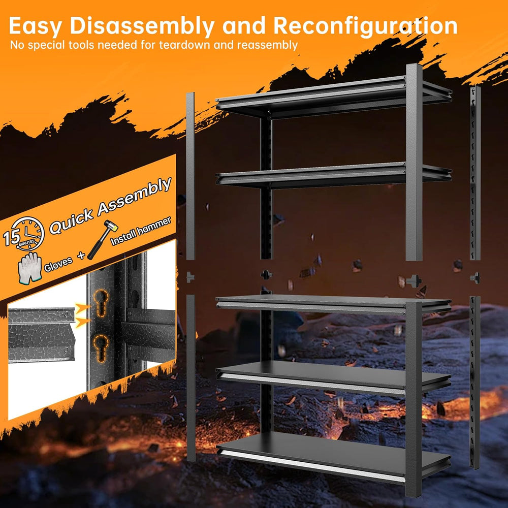 Set of 3 Garage Shelving,5-Tier Heavy Duty Shelving Unit,3000LBS Adjustable M...