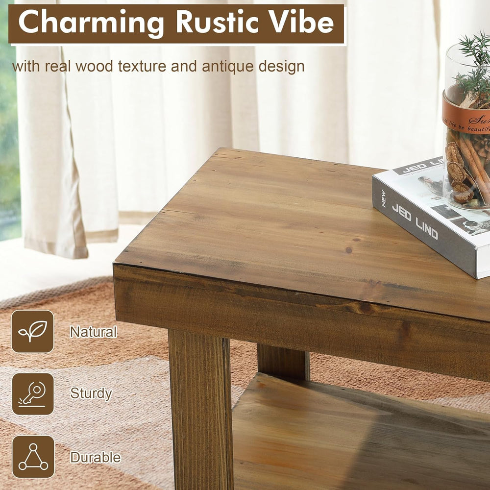 HOKYHOKY Solid Wood Entryway Bench - 42.6" Farmhouse Long Narrow Benches