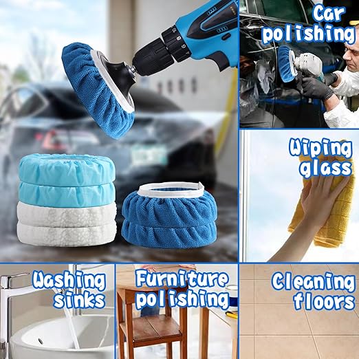 40 Piece Car Polisher Pad Set, Mix Pack of 24 Microfiber, 8 Non Woven, 8 Woolen - Image 7