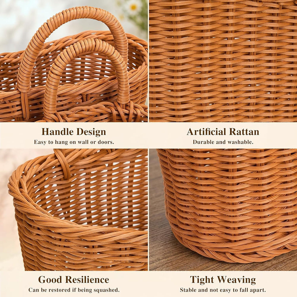 4 Pcs Hanging Woven Wall Basket Organizer Hanging Decorative