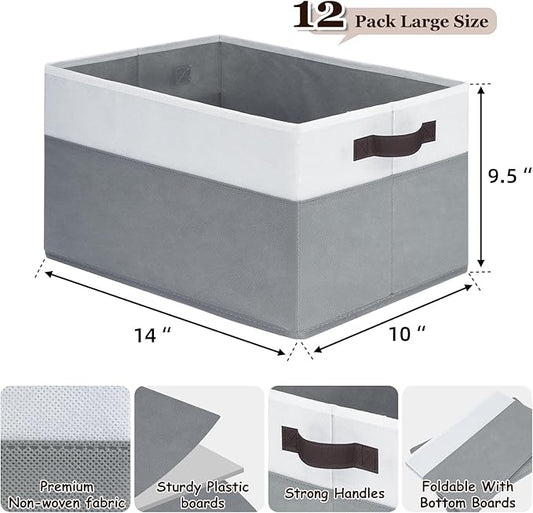 Criusia 12 Pack Large Storage Baskets - Image 2