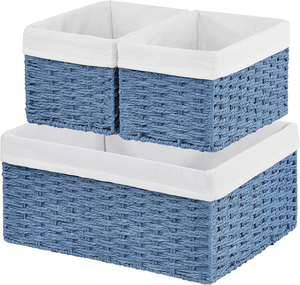 Vagusicc Wicker Basket, Set of 3 Hand-woven Storage Baskets for Organizing, R...