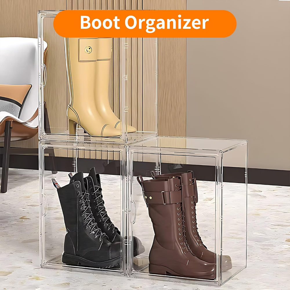 3 Pack Clear Acrylic Sneaker Shoe Display Case,Shoe Storage Boxes Stackable,A...
