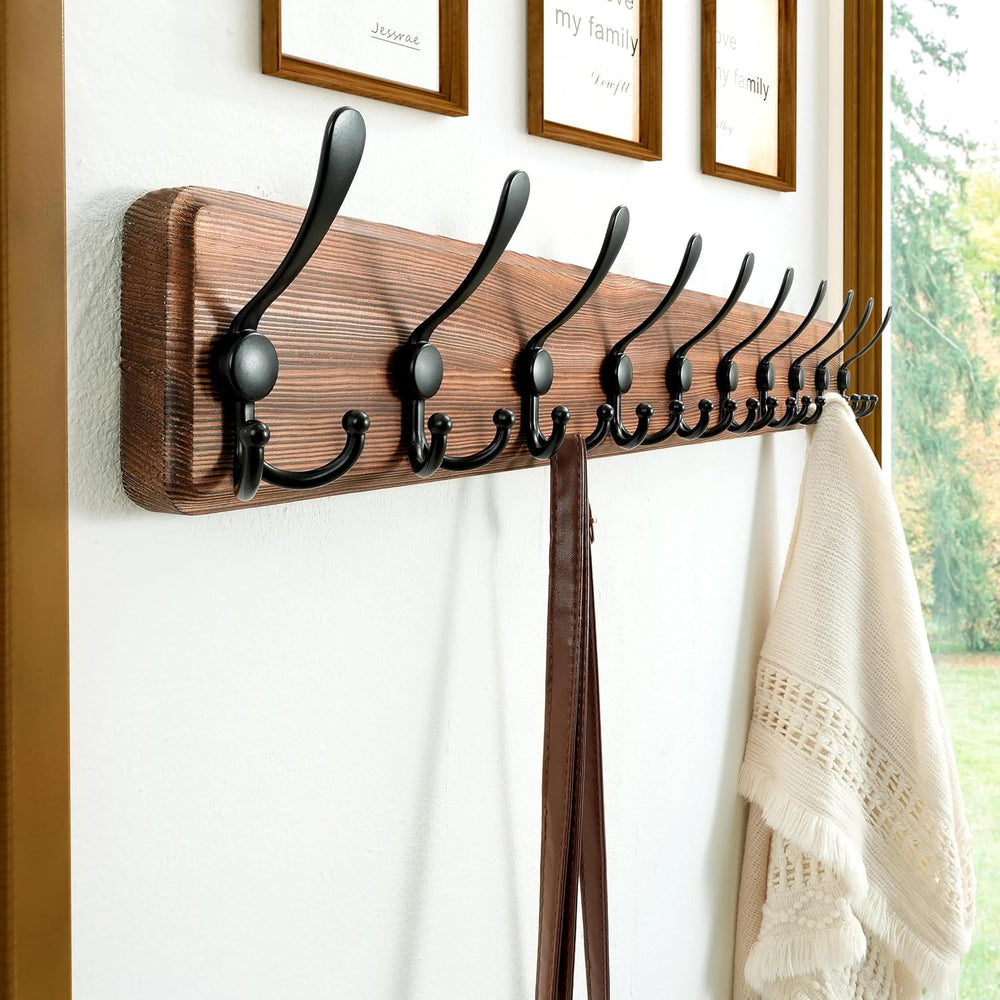 Dseap Coat Rack Wall - Heavy-Duty 38-1/4" Long, with Reinforced 10 Custo...