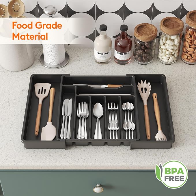 Lifewit Silverware Drawer Organizer, Expandable Utensil Organizer - Image 7