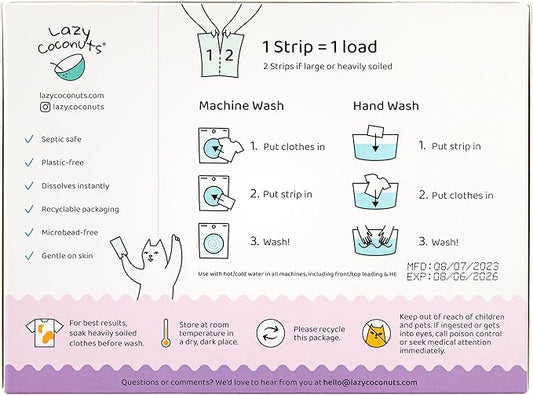 LAZY COCONUTS Eco Friendly, Plant Powered Laundry Detergent Strips - Image 2