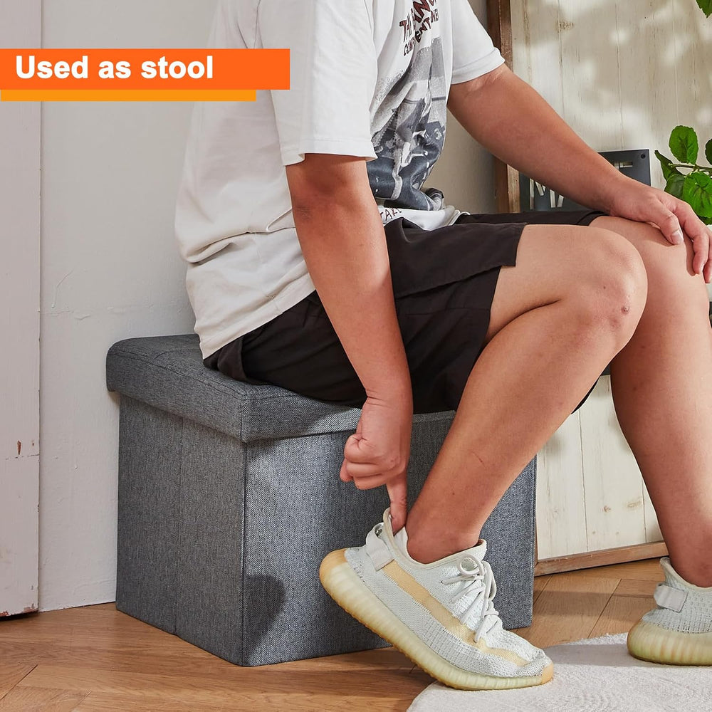 ALASDO Storage Ottoman Footrest Stool Small Ottoman with Storage Foldable Ott...