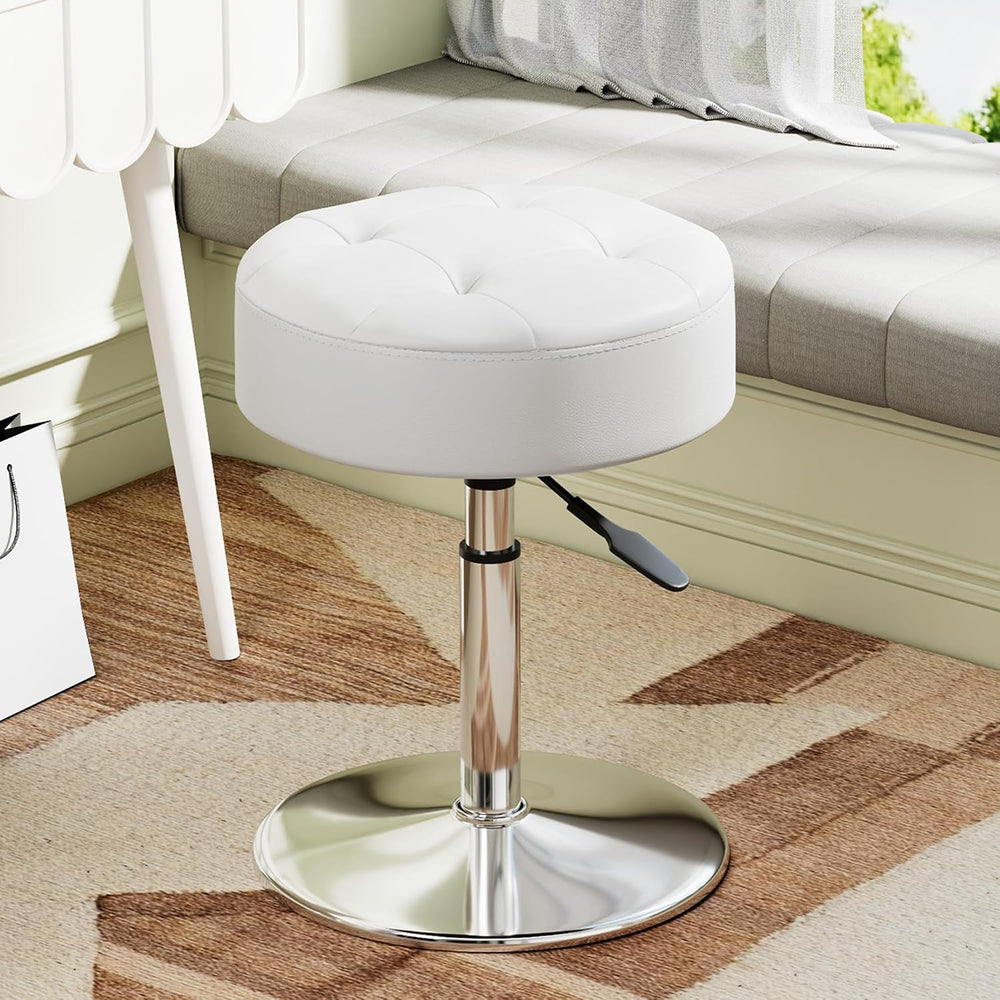 Youtanic Vanity Stool with Adjustable Height, 360°Swivel Ottoman Chair for Ad...