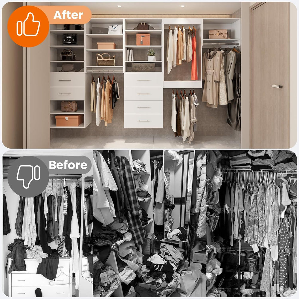 ROOMTEC Modular Closet System, 55" Wall Mounted Closet Organizer with Ha...