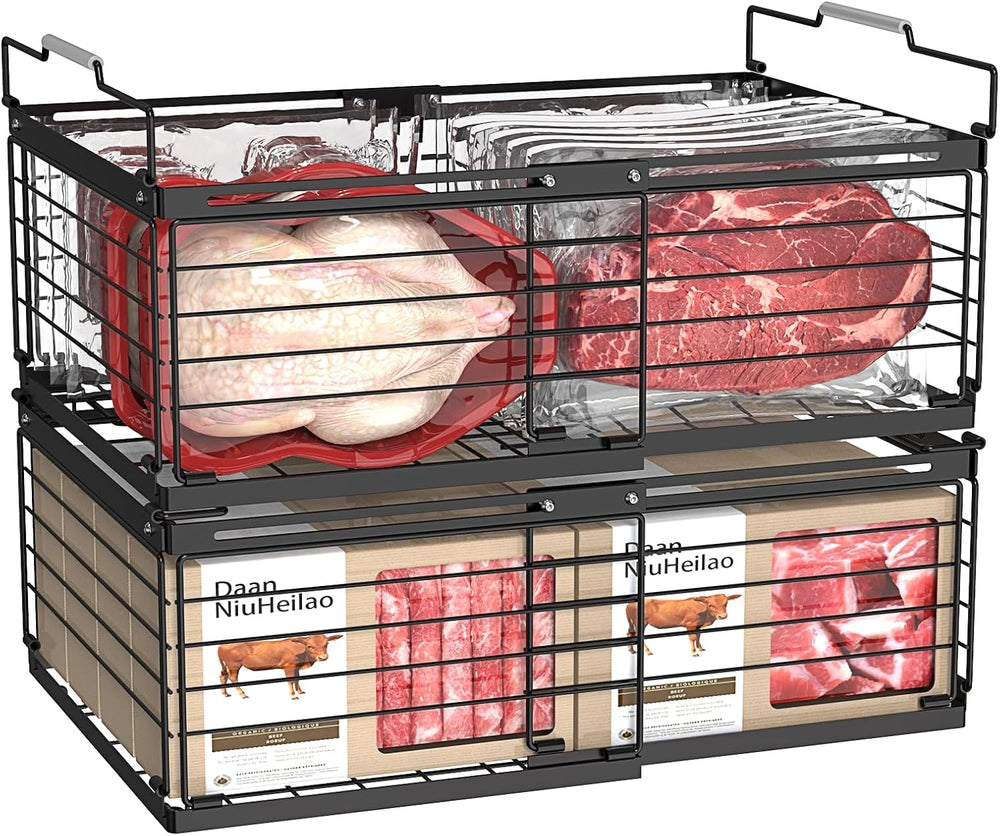 NADAMOO Expandable Chest Freezer Organizer, Stackable Wire Baskets