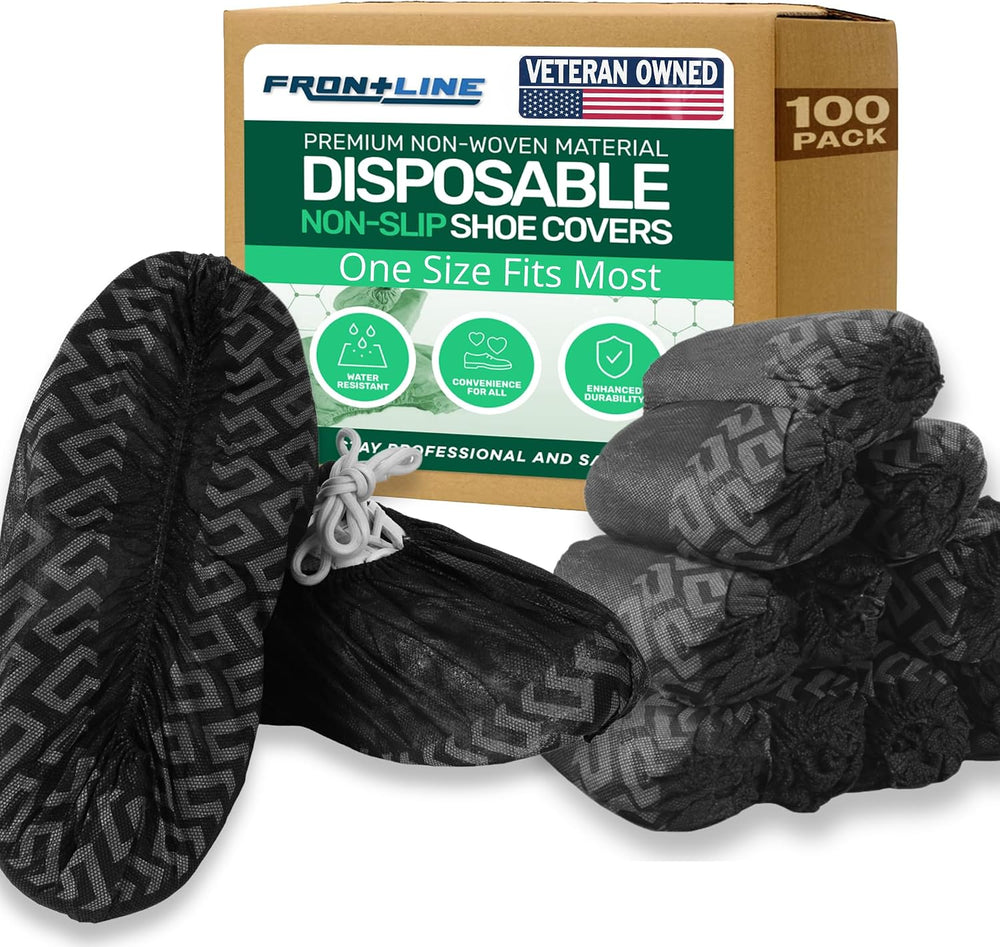 Frontline Shoe Covers Disposable Non-Slip, Premium Non-Woven Durable Booties ...