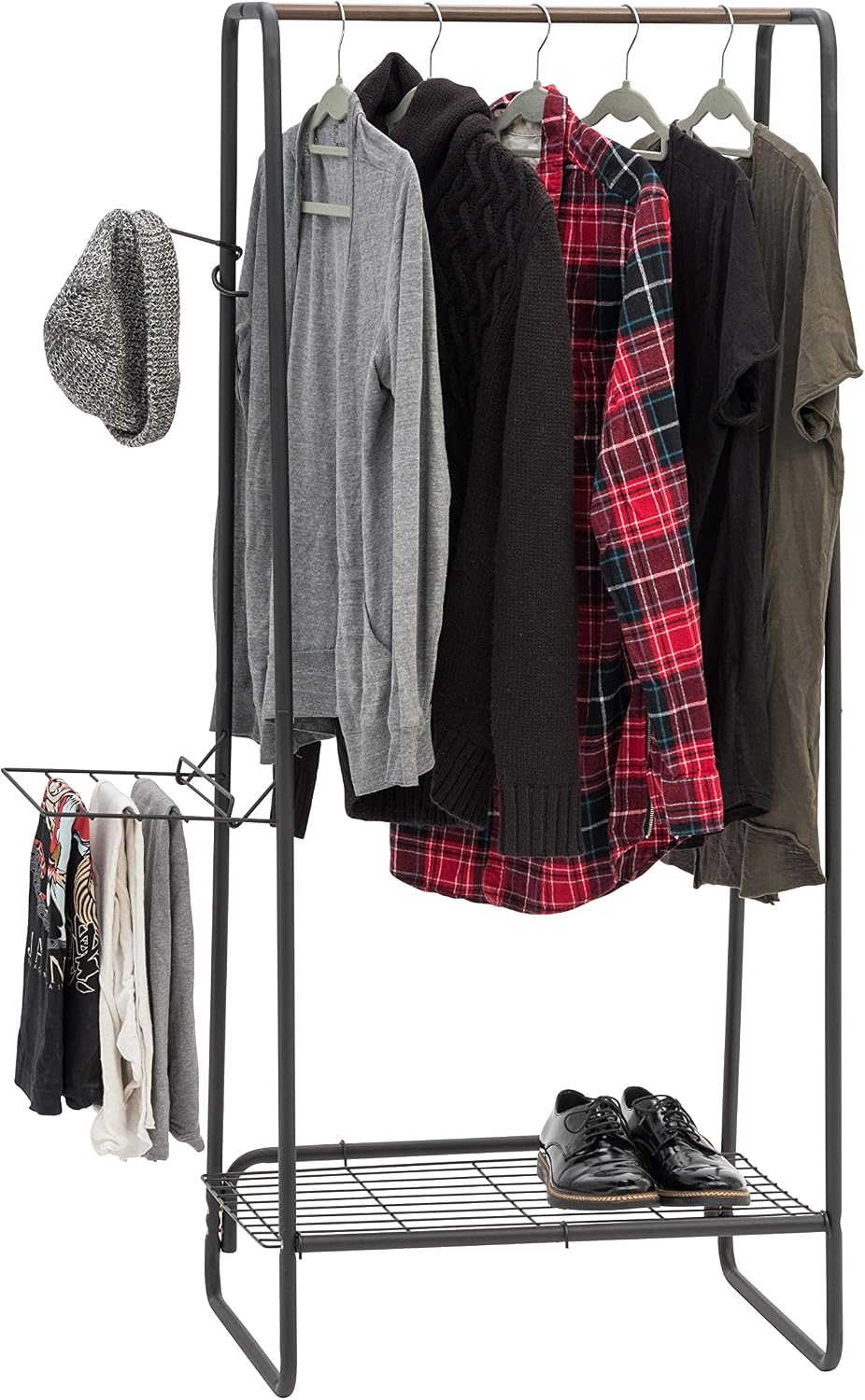 IRIS USA Clothes Rack with 2 Metal Shelves, Freestanding Clothing Racks for H...