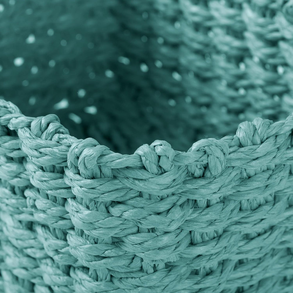 Compactor Lisou Woven Storage Baskets, Set of 1 Large and 1 Small, Aqua