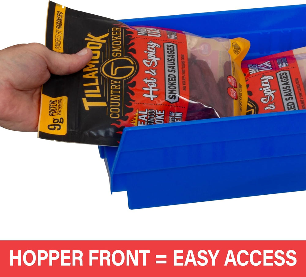 Akro-Mils 30158 Heavy Duty Plastic Shelf Bins, 18"x 8"x 4", Ye...