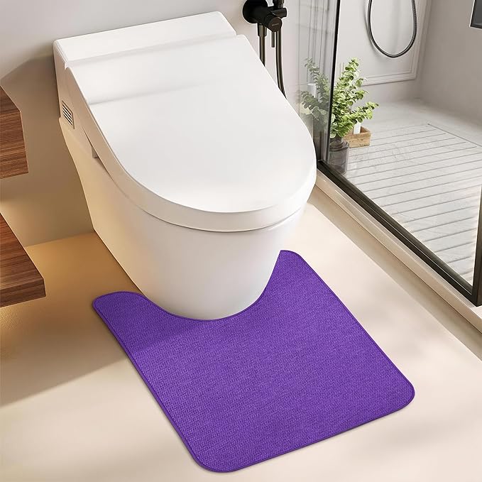 Toilet Rugs U Shaped Bathroom Rug, Machine Washable Non Slip Quick Dry Super - Image 6