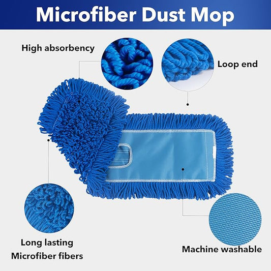 Matthew 24'' Microfiber Loop Dust Mop Washable Commercial&Residential Heavy - Image 2
