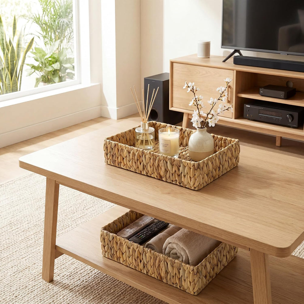 StorageWorks Large Bathroom Baskets, Wicker Storage Baskets for Shelves