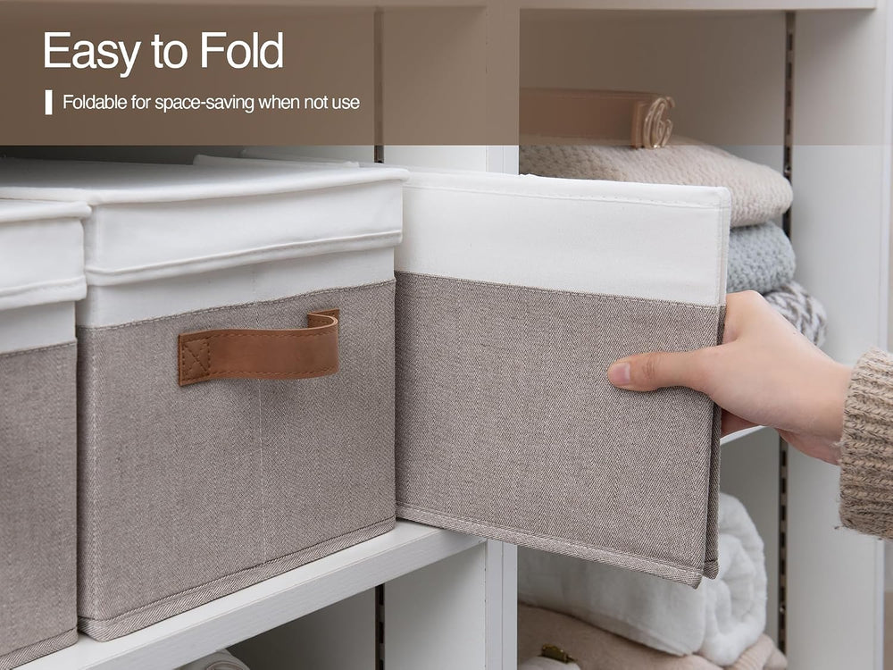 StorageWorks Fabric Storage Bins with Lids, Closet Storage Bins