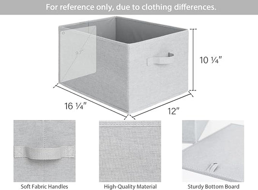 StorageWorks Storage Baskets for Shelves, Foldable Fabric Closet Storage Bins - Image 2
