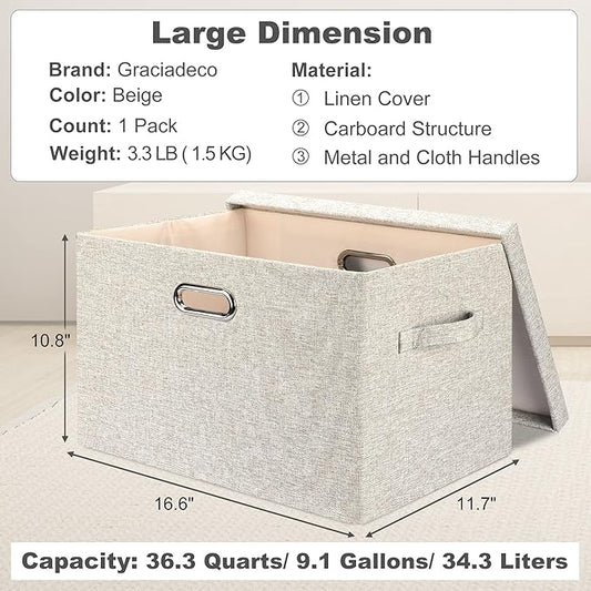 Large 17 36 Quart Collapsible Stackable Storage Bins - Image 2