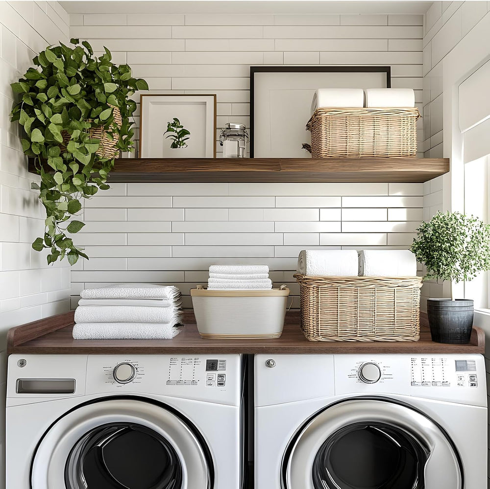 Kaboon Washer Dryer Countertop, Melamine Countertop with Edge Rails - 27.5&qu...