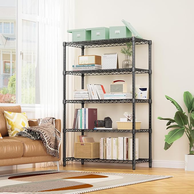 1750 lbs Steel Storage Shelving 5-Tier Utility Shelving Unit Steel Organizer