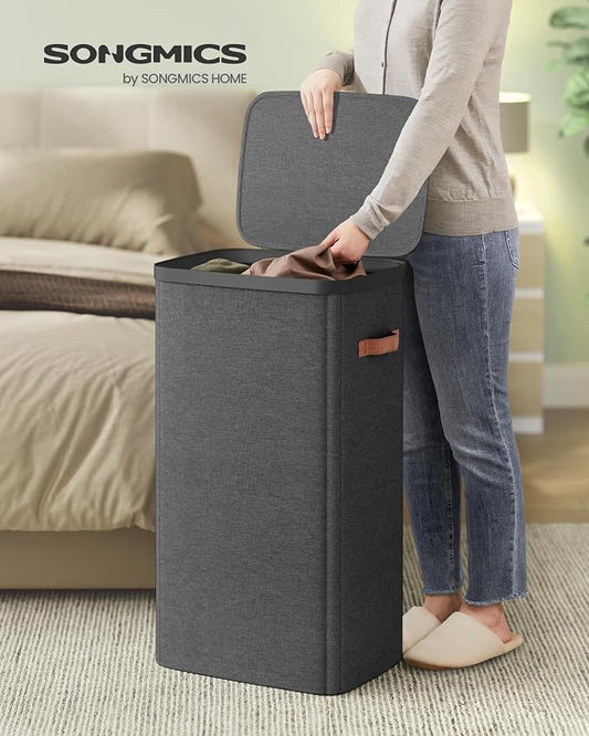 SONGMICS Laundry Basket, 26.4 Gal. Laundry Hamper, Easy Assembly, - Image 2