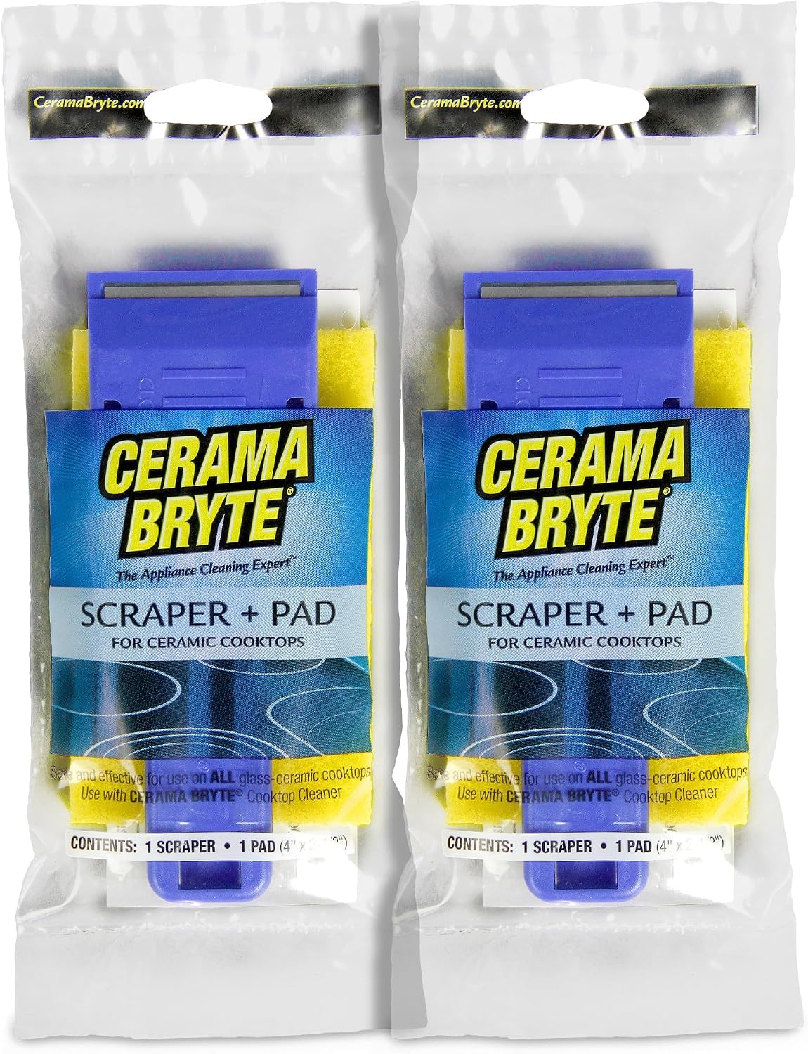 Cerama Bryte Scraper & Pad Combo (2 Pack)