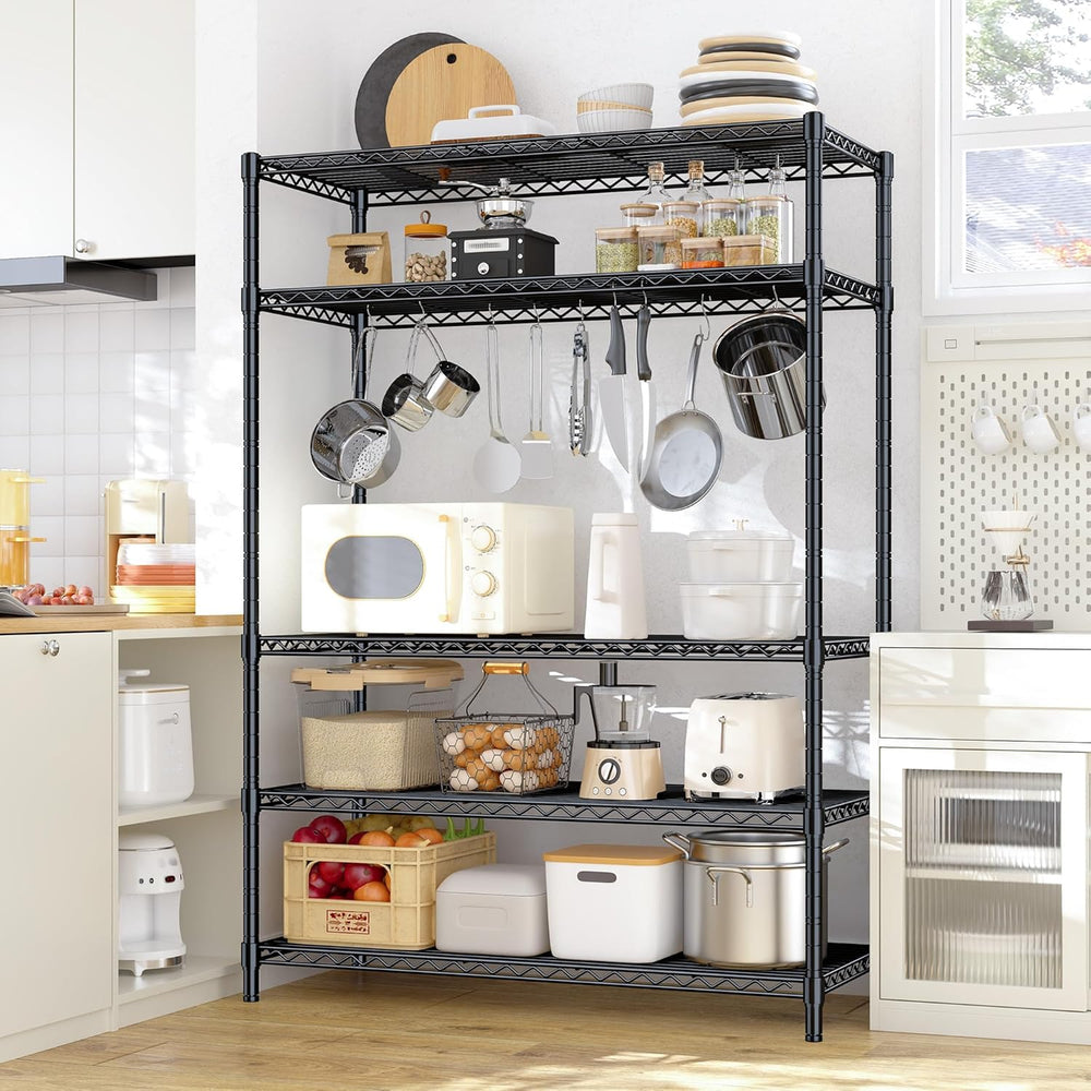 Romorgniz 5-Tier Adjustable Storage Shelves, 71" H Shelving Unit for Pantry