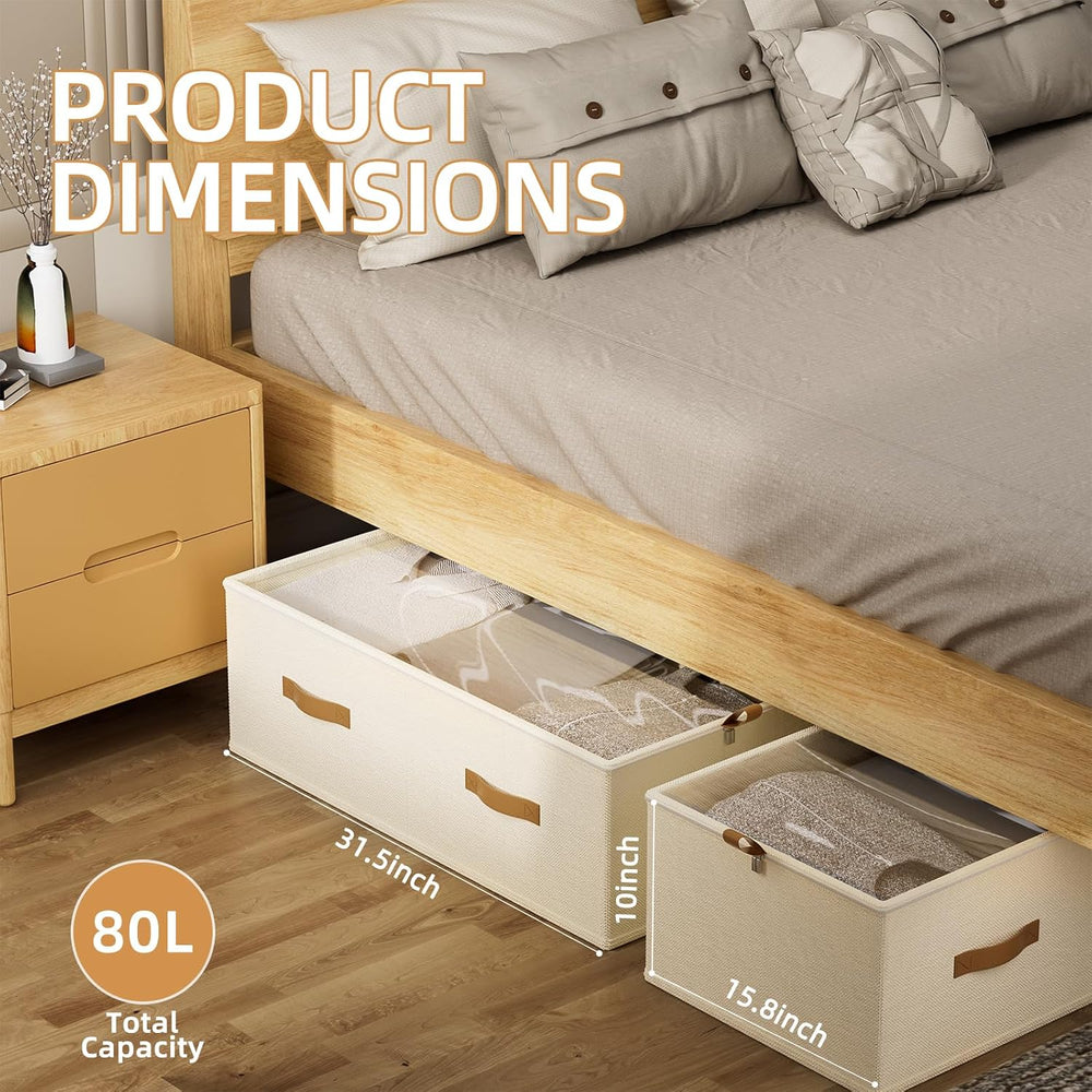 10inch 3 Pack Under Bed Storage Containers, 10 Inch Tall Underbed Clothes Sto...