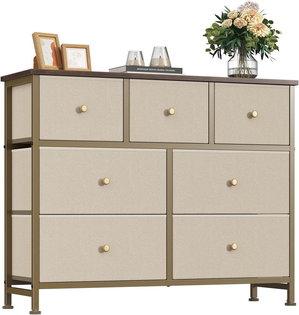 Fabric Dresser for Bedroom with 7 Drawers, Chest of Drawers