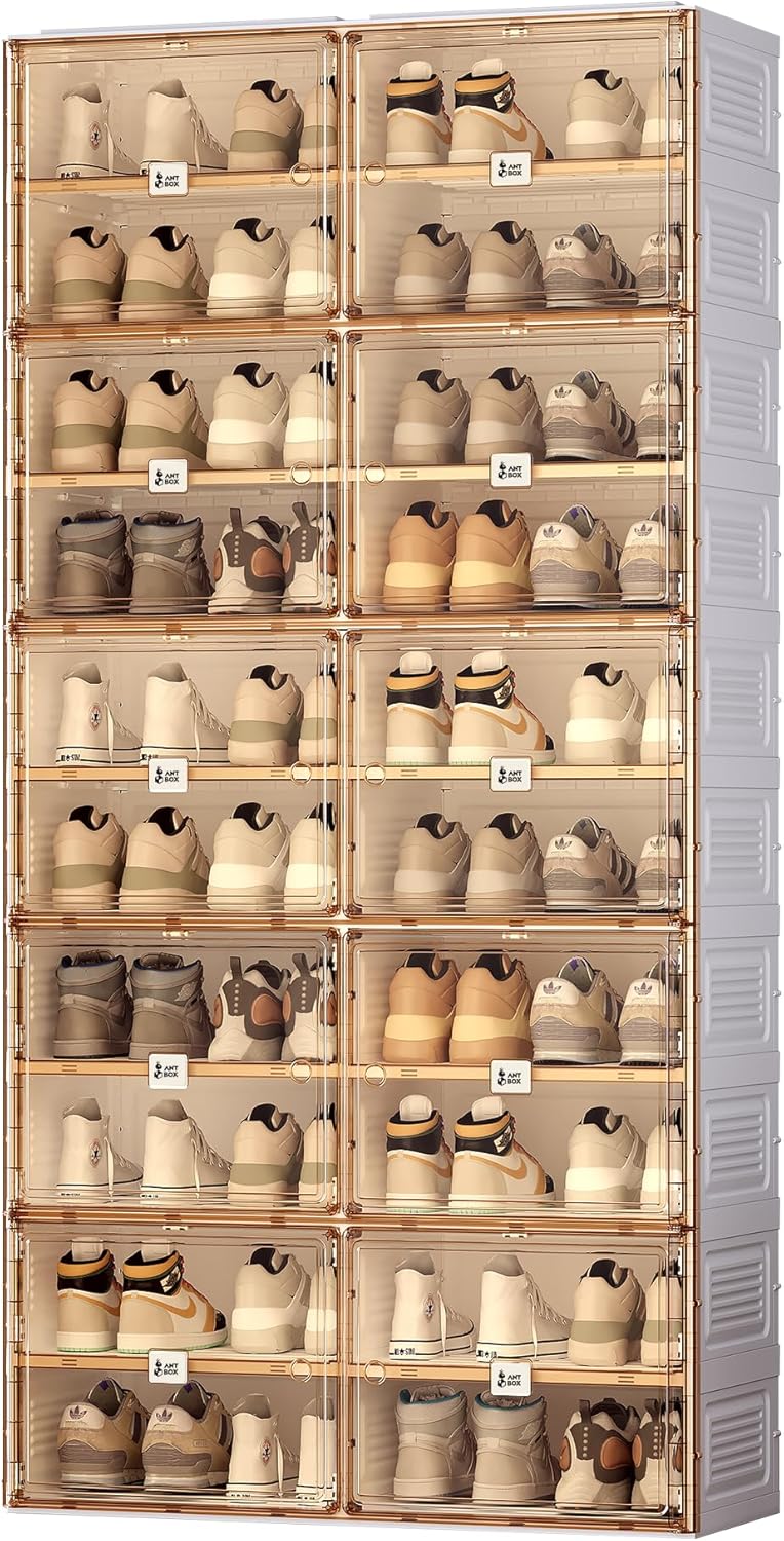 ANTBOX Portable Shoe Rack Organizer for Closet Entryway, Stackable Sneaker St...