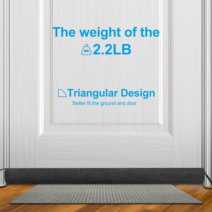 QUOLIX Triangle Under-Door Draft Stopper, Weighted Weather Stripping - Image 7
